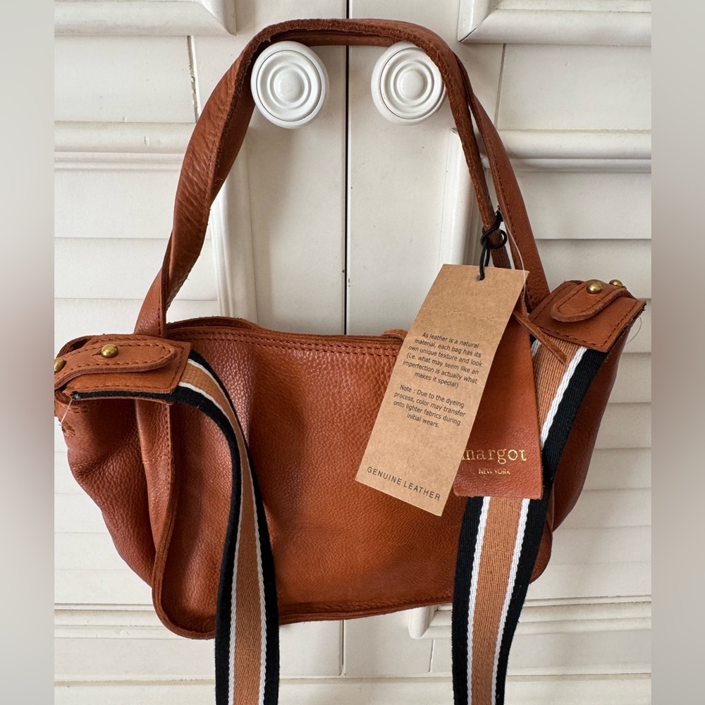 NWT Margot Brown Leather Shoulder Crossbody Bag